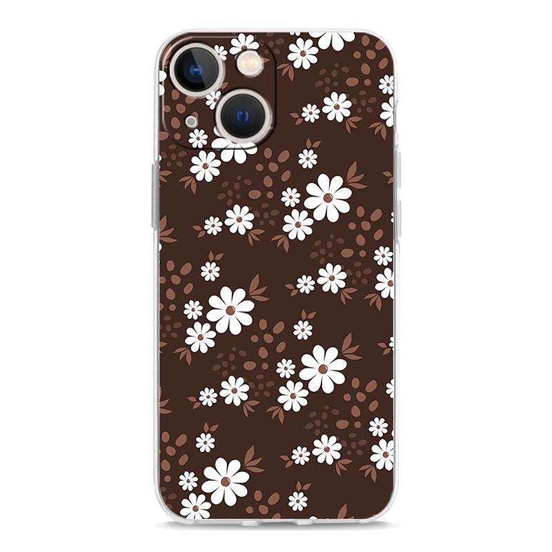 Чехол для телефона iPhone 17 Чехлы iPhone Air 16 15 12 13 14 Pro Max 7 8 Plus 16Pro iPhone11 Прозрачный Мягкий Чехол Элегантный Цветок