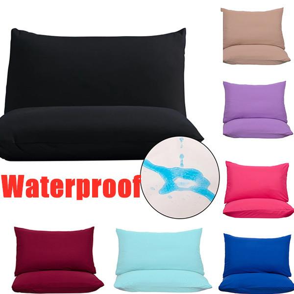 Waterproof Pillowcases 2PCS Pillow Protector Cover Soft Covers For Sleeping Pillow Home Textile (No Pillow)