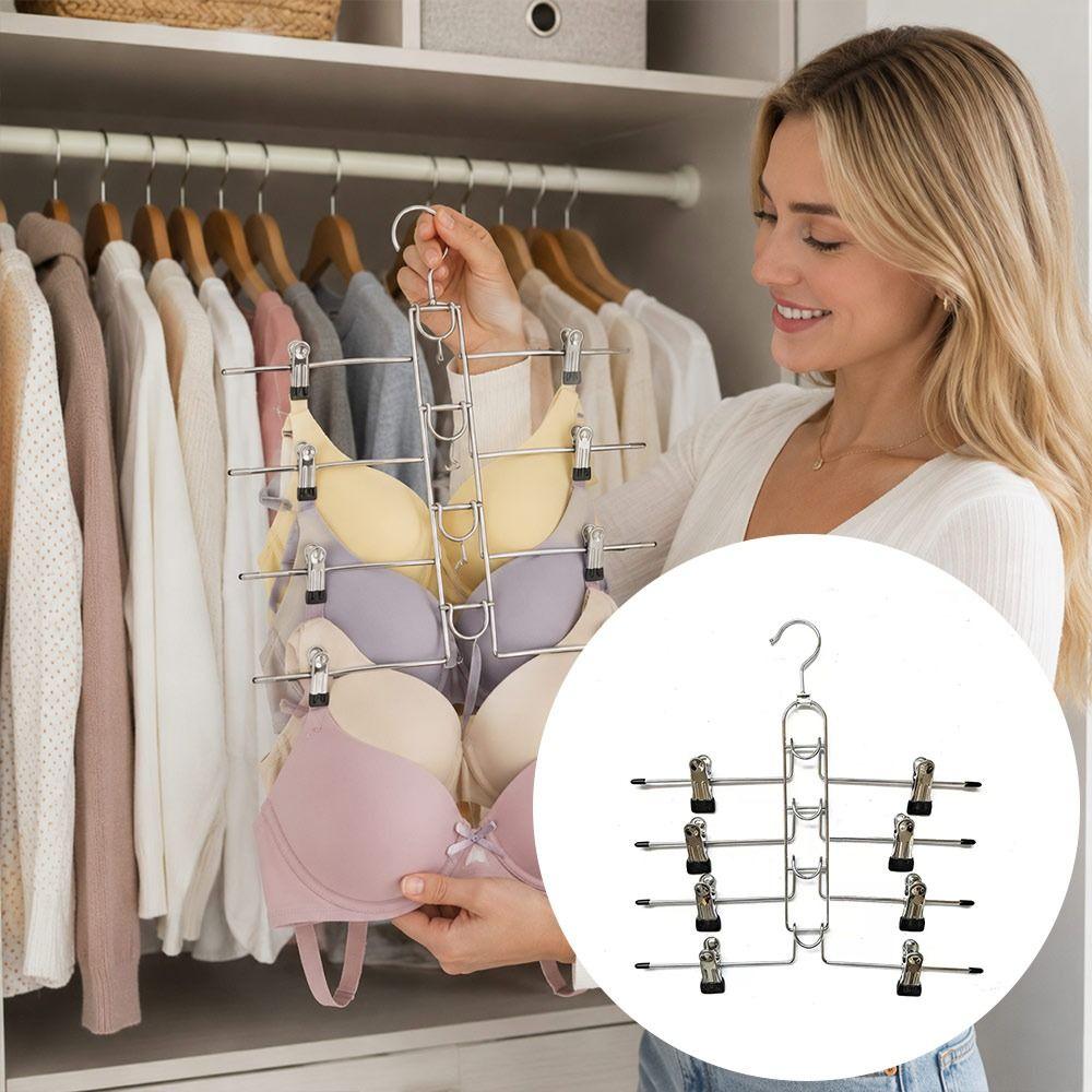 Non Slip Tips Multi Layer Hanger Metal Skirt Hanger New Trouser Hanger Closet Organization