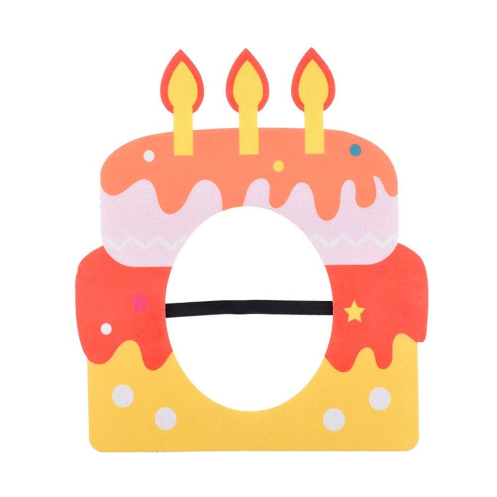 Multicolor Cake Hat Party Cap Cartoon Cake Felt Cake Decoration Mask Birthday Cake Style Photo Props Party Photo Props