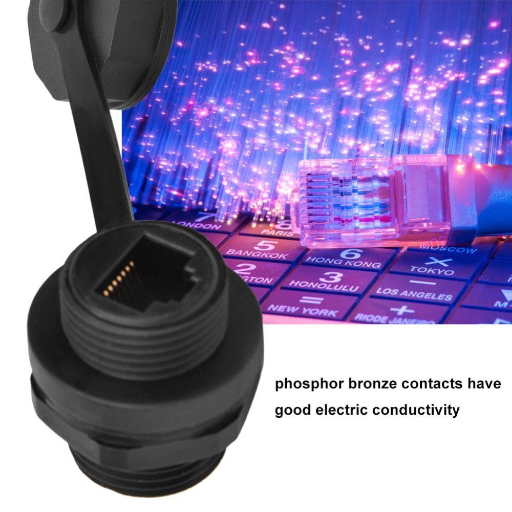 2 Pcs CAT6 RJ45 Connector IP68 Waterproof Feed Thru Coupler Wiring Connecting