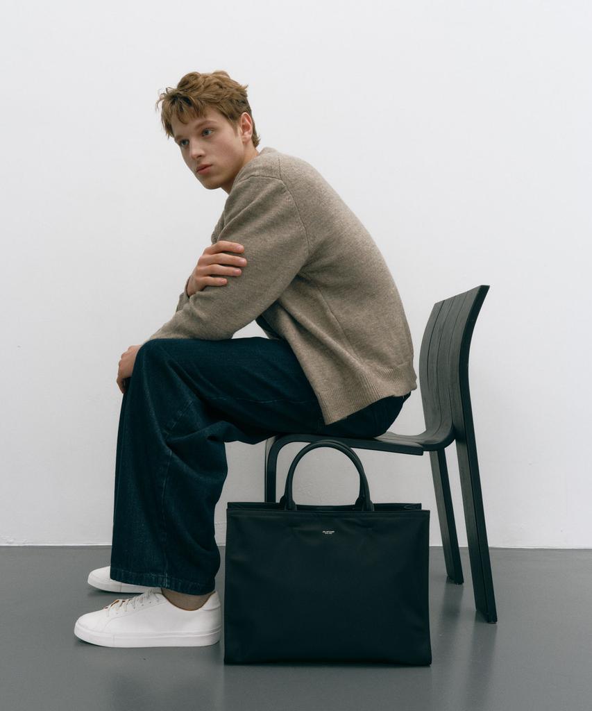 Jillstuart Men Acc [Rogan] Logan Black Nylon Simple Tote Bag