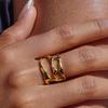 Exaggerated Irregular-Shaped Stainless Steel Cutout Finger Ring
