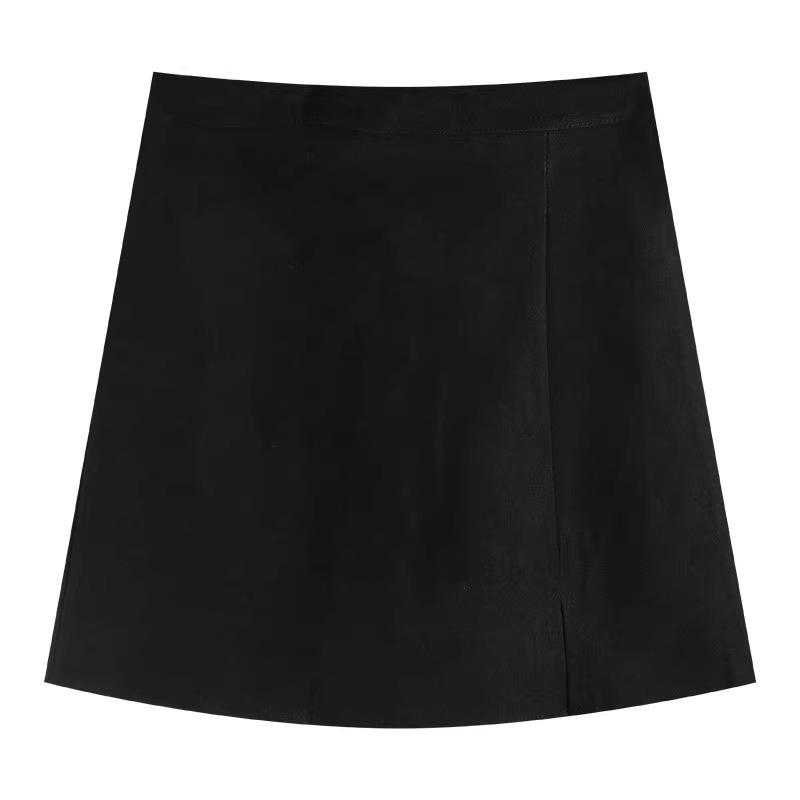 2024 Spring Women's High Waist Slim A-Line Skirt with Fashionable Hip Design and Casual Slit