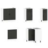 11 Piece Kitchen Cabinet Set Lucca Black Wood Based Material
