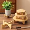 Bamboo Plant Stand Flower Pot Holder Indoor Tabletop Round Stool Planter Holder Display Stand for Potted Plants Cupcakes Ceramics