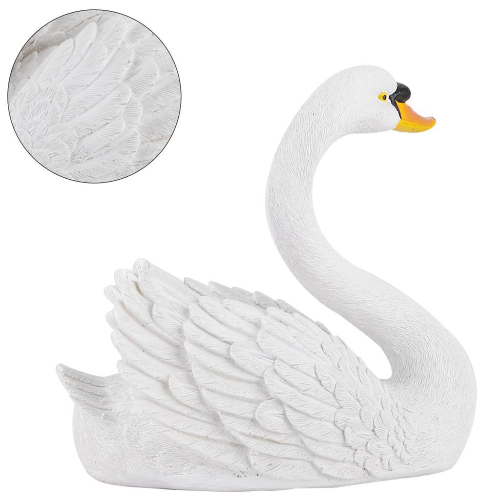 Смола имитация плавающей фигурки белого лебедя, украшение для ландшафтного двора, садового украшения