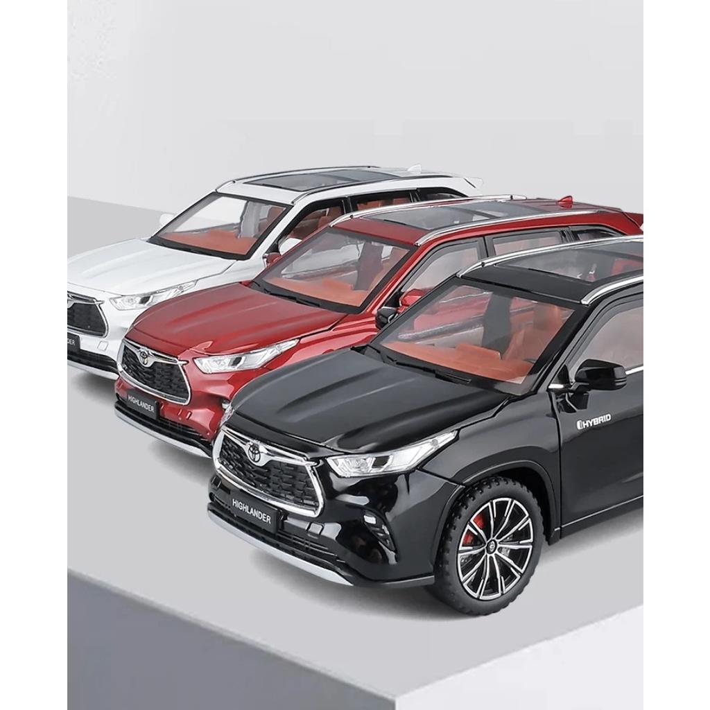 1/24 Toyota Highlander SUV 2023 литая игрушечная модель автомобиля со звуком и светом инерционный механизм детская игрушка коллекционная вещь подарок на день рождения