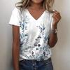 Женская футболка Летняя Повседневная Уличная Блузка с V-образным вырезом Короткий рукав 3D принт Универсальная Большой размер Свободная Удобная Короткая