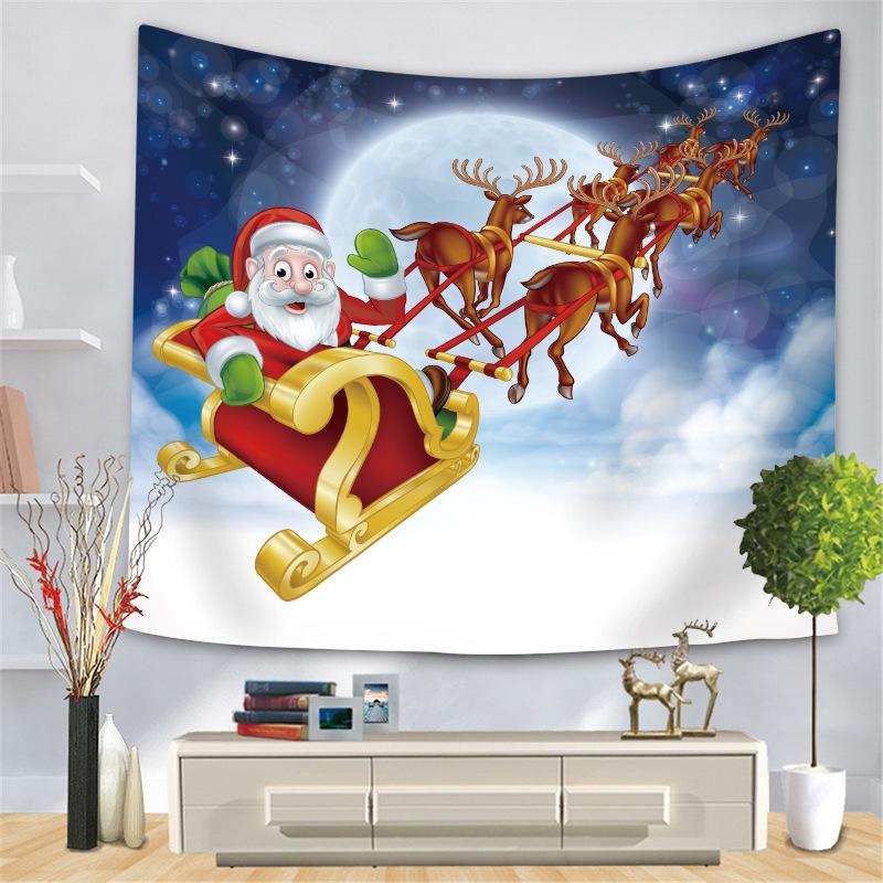 Рождественская серия Гобелен Цифровая печать Подвесная ткань Снеговик Лось Гобелен