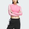 Adidas Укороченная футболка с длинным рукавом Originals Adicolor, женские топы розового цвета JE6045