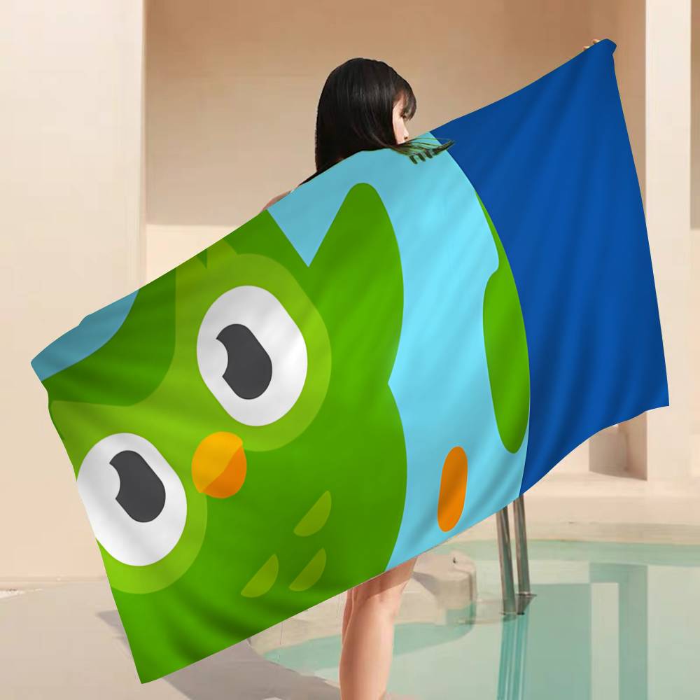 Funny D-Duolingo Microfiber Printed Beach Towel Mountain Climbing Yoga Beach Swimming Running Absorbent Soft Towel