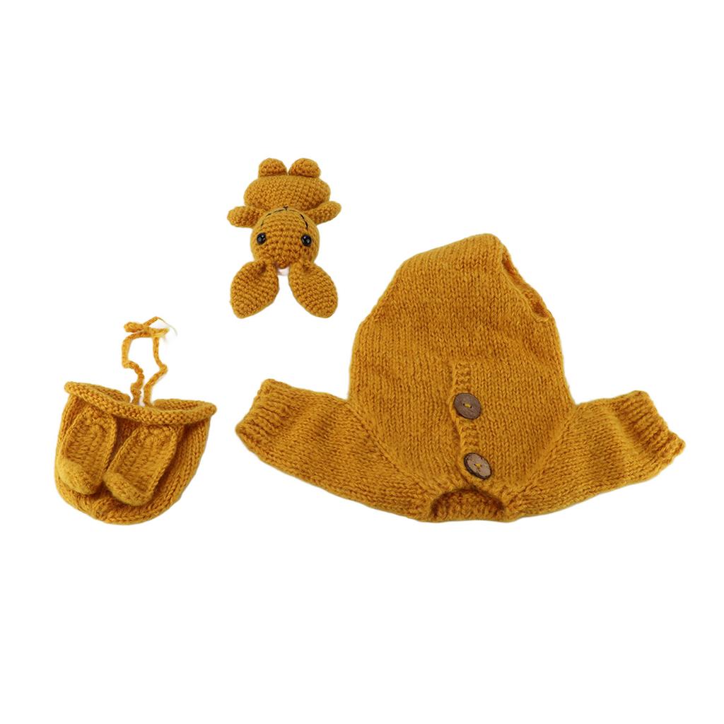 Детские наряды для фотосъемки из пряжи Кролик Милый вязаный реквизит для фотосъемки новорожденных для девочек и мальчиков Желтый