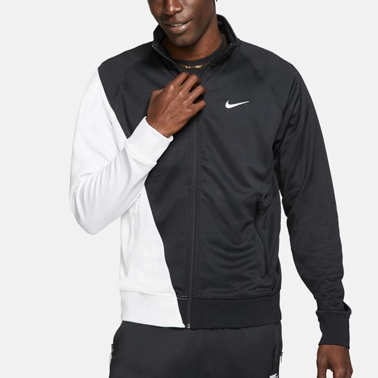 Nike Logo Colorblock Zipper Sports Jacket Black White Colorblock 'Black White' Men's BV5288-010