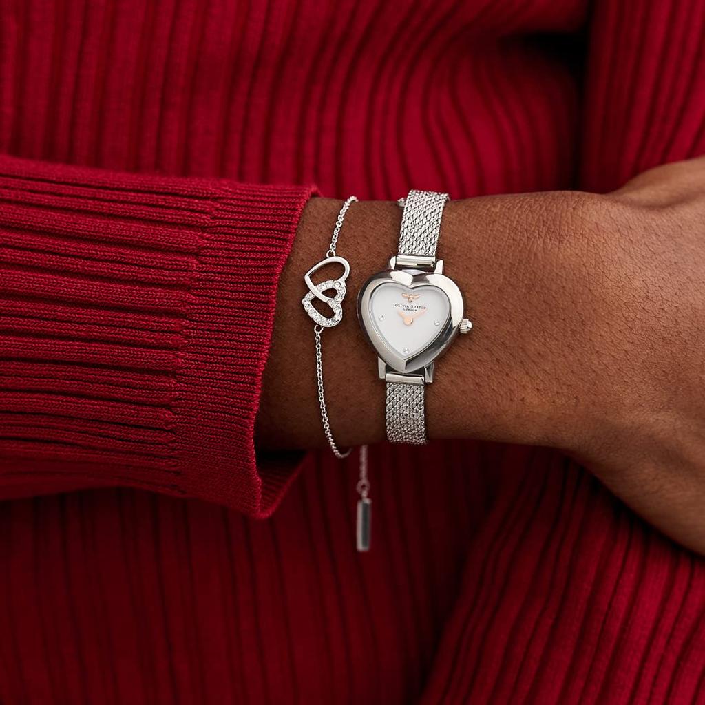 Авторизованный дистрибьютор Olivia Burton Часы OB16MC74 Mean to Be Mini Белый циферблат Серебряная сетка [OLIVIA BURTON] Женские