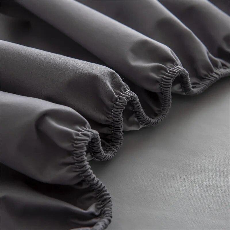 Водостойкая эластичная европейская двуспальная односпальная кровать, простыня, наматрасник, покрывало на линии кровати, серая пара 180x200 200x220