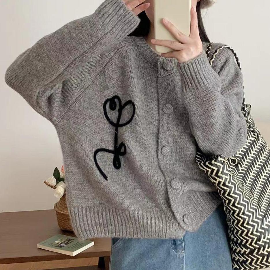 GMXIA Куртка-джемпер ручной работы, вязаная крючком, женская, осень и зима, новый дизайн, чувство темперамента, ленивый ветер, вязаный кардиган, топы