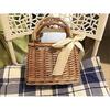Bow Rattan Woven Bag Straw Bags Top Handle Wicker Baskets Handbags Boho Style Beach Bag