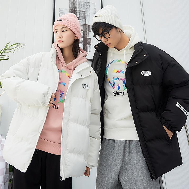 Мужская осенне-зимняя новая одежда из бархата и хлопка, одежда из хлопка, свободная модная теплая куртка с воротником-стойкой, повседневная утолщенная одежда из хлопка