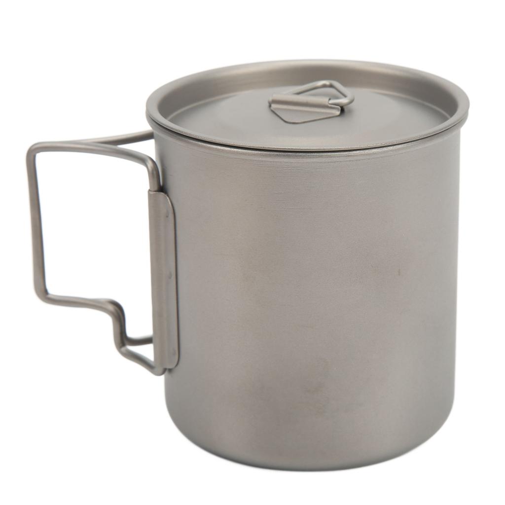 Camping Coffee Mug Foldable Handle Portable Humanized Design Aluminum Alloy Large Capacity Outdoor Cooking Mug