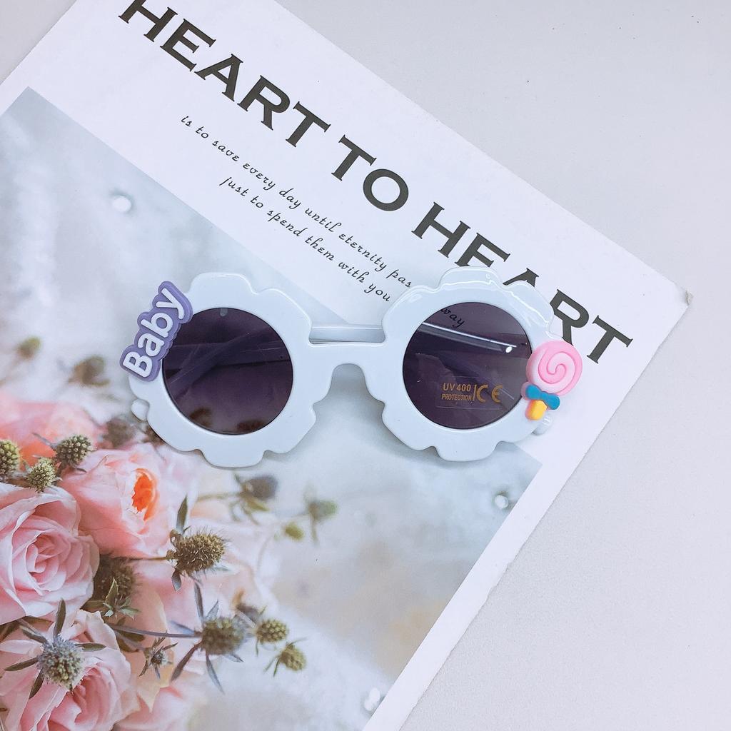 Детские солнцезащитные очки с подсолнухами, милые солнцезащитные очки с цветочным принтом, детские солнцезащитные очки с надписью «сделай сам» для девочек