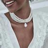 European and American Retro Baroque Imitation Pearl Choker Necklace
