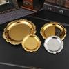 Кованое железо золотой рельеф маленький поднос фрукты закуски поднос для торта декоративный поднос подставка для чашки поднос для хранения украшений стол для десертов