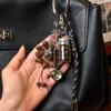Подарок для любителя кофе Брелок из смолы и металла Винтажный плетеный шнурок Компактный брелок для аксессуаров