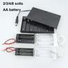 2 3 4 Slots Ports AA Battery Transparent Black 2xAA 3xAA 4XAA 8AA Power Storage Case Box Holder Leads for Diy Repair Tools