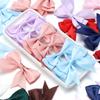 10Pcs Beige Purple Polyester Ribbon Bows Double Deck Bow Patch DIY Gift Clothes Decoration