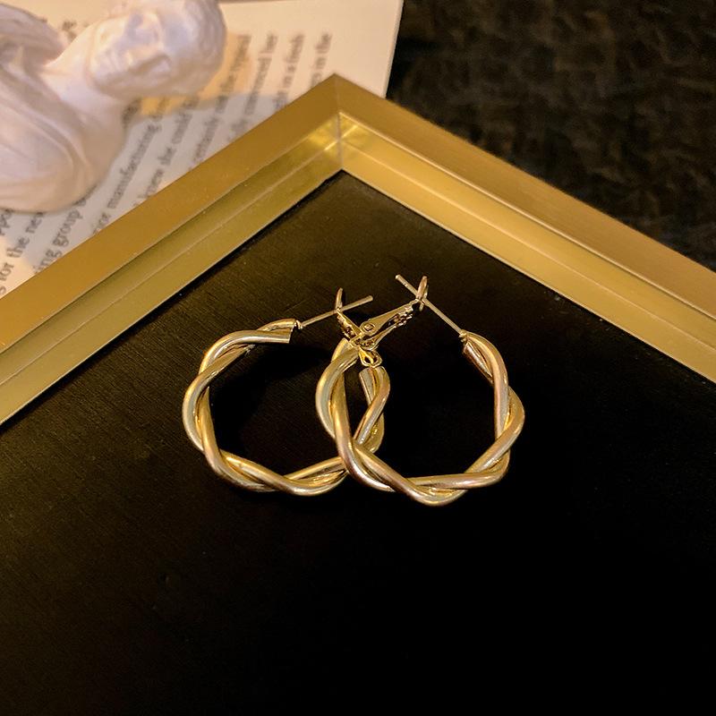 Увеличенные круглые серьги: Уникальный европейский и американский металл, блестящая мода высокого класса для женщин.