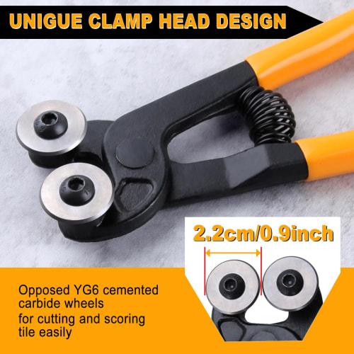 LEONTOOL Glass Tile Nippers, Mosaic Cutter, Roller-Type Mosaic Pliers with Carbide Wheel Blades, Glass Cutter, Glass Nippers, Tile Nippers, Tile Plier