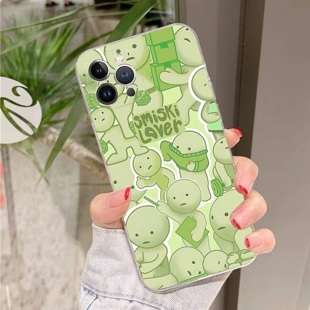 Милый S-Smiski Для IPhone 11 12 13 14 15 16 17 Pro Max Plus 13 Mini Силиконовый Мягкий Прозрачный Задник
