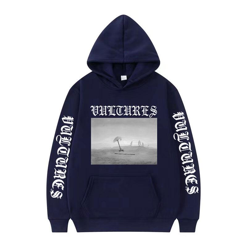 Kanye West Vultures New Song and Album Cover Hoodie Men Women Retro Casual Long Sleeve Sweatshirt Hip Hop Cozy Pullovers Hoodies
