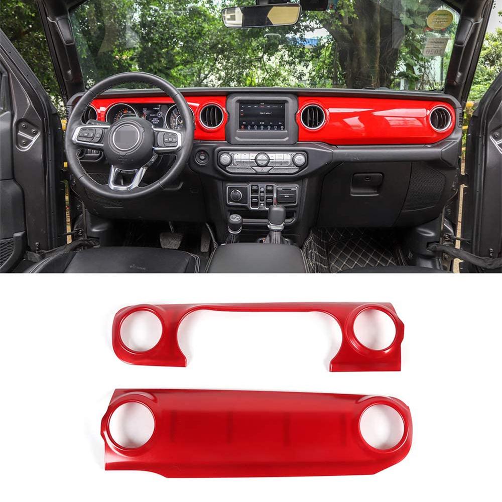 Для Jeep Wrangler JL JLU 2018 - 2024 рулевое колесо и центральная консоль отделка приборной панели панель управления комплект отделки интерьера