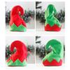 Шапки помощника Санты из плюша, красные и зеленые шапки с загнутыми краями для рождественских костюмов