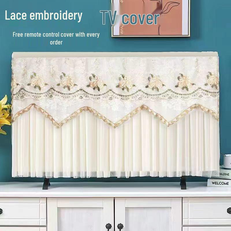 Универсальная пылезащитная крышка для телевизора в китайском стиле - Полное покрытие, Включение без снятия, Совместимость 55-75 дюймов