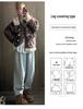 Women's Gray Floral High-Waist Sweatpants, Loose Straight-Leg, Spring Autumn 2025 Collection
