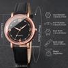Arabic Dial Watch Women's Casual Leather Band Analog Quartz Watches