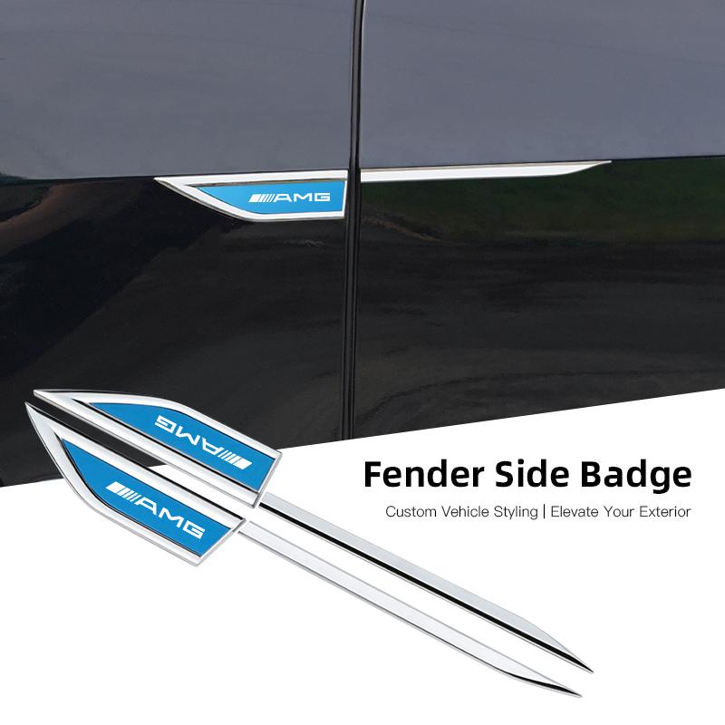 Car Metal Emblem Door Mudguard Sticker Auto Body Decoration For Mercedes Benz AMG A C E W203 W205 W206 W211 W220 W212 W201 W210 DZ0