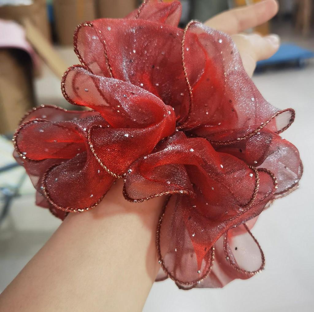 Элегантная сетчатая резинка для волос со сверкающими стразами, высококлассный роскошный аксессуар для волос для женщин, стиль 2025