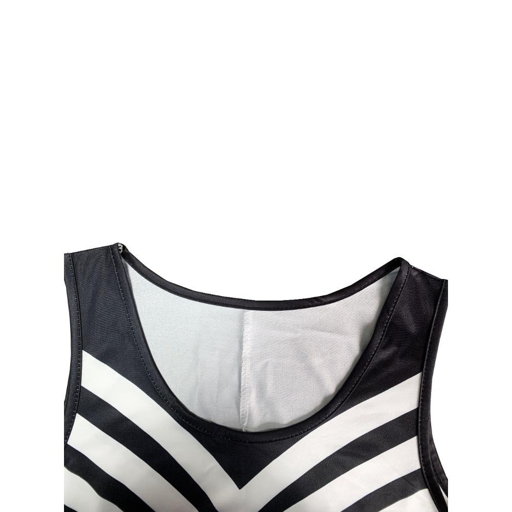 Verdusa женские повседневные платья 2025 без рукавов полосатое мини-платье с высокой талией платья А-силуэта