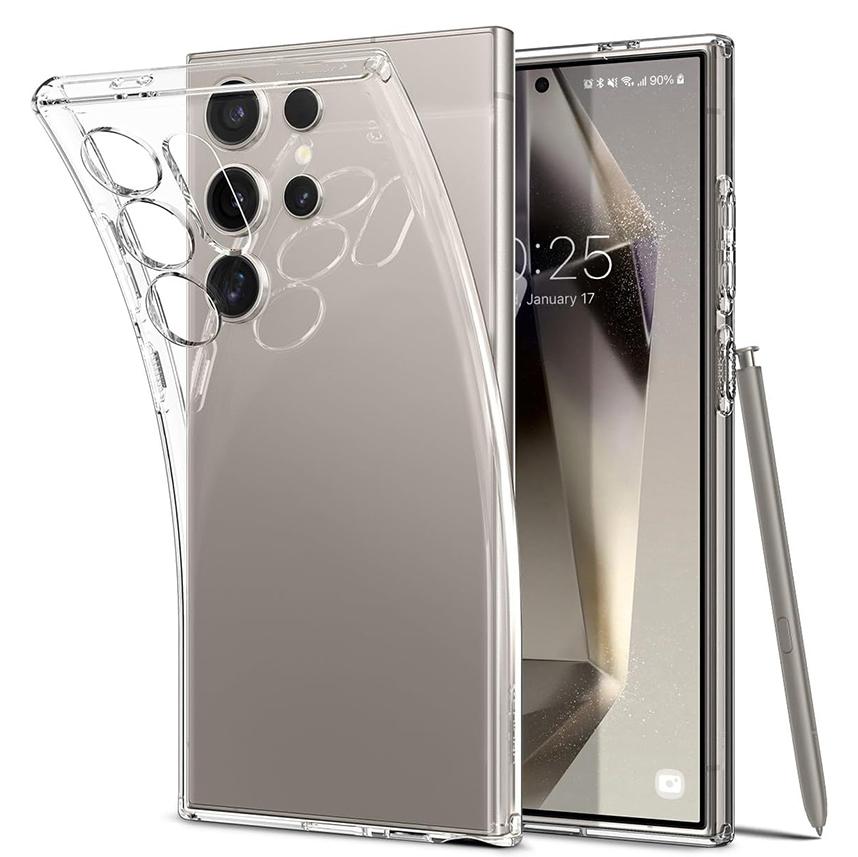 Роскошный прозрачный черный силиконовый чехол для Samsung Galaxy S24 S23 S21 FE S22 Ultra Plus, ультратонкий мягкий чехол из ТПУ S24Ultra S24+