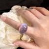 Oval Wide Acrylic Geometric Ring Charm Irregular Ring Retro Transparent Resin Ring  Gift