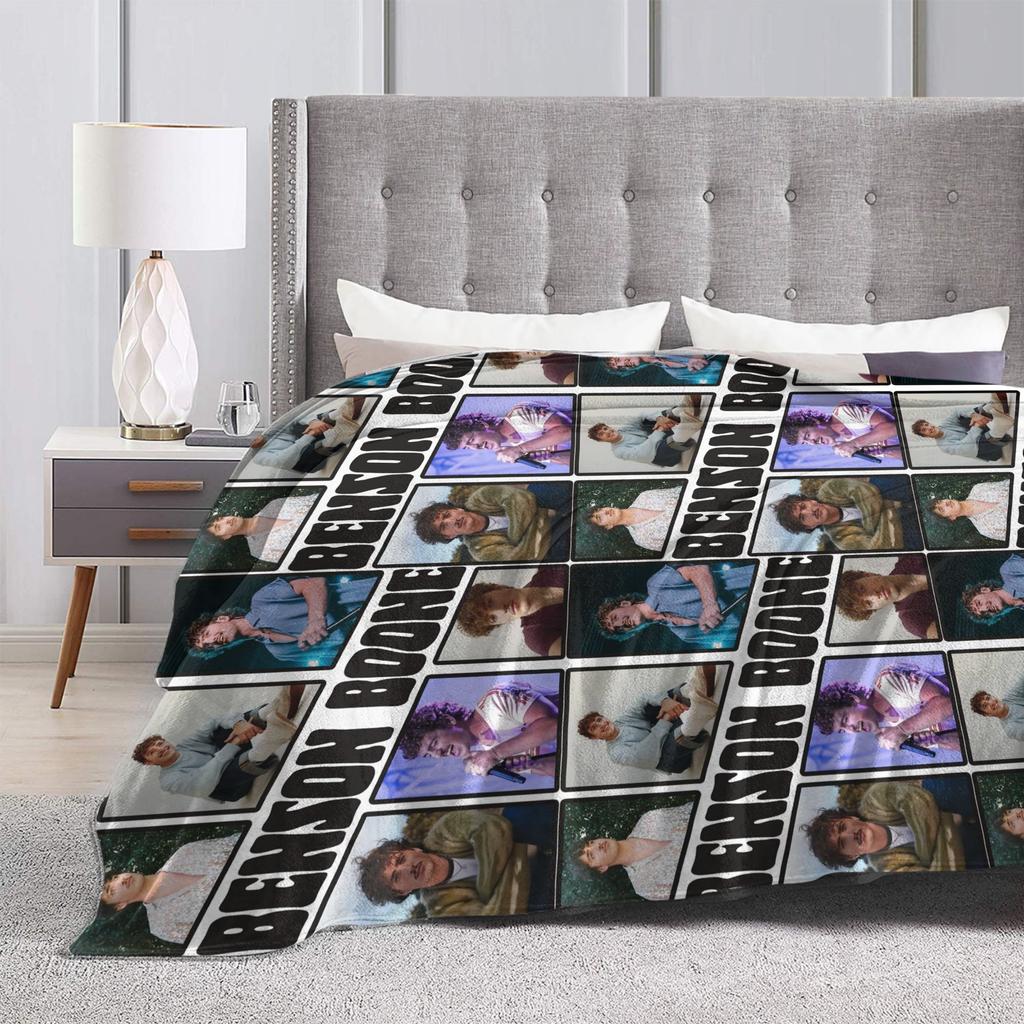 Benson Boone Tour Blankets Flannel Novelty Warm Throw Blanket for Bed Sofa Textile Decor
