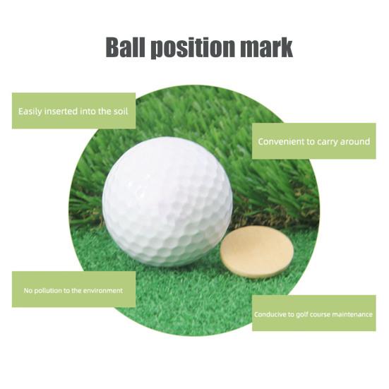 Golf Divot Tool Green Bamboo Fork Golf Alignment Ball Marker Golfing Divot Fixer Tool Wood Golf Accessories for Men