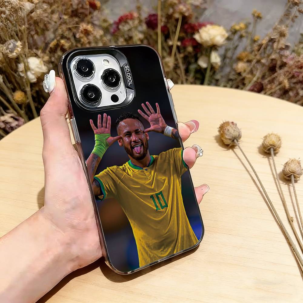Футбольная звезда 10 Неймар Чехол для телефона для iPhone 17,16,15,14,13,12,11 Plus,Pro Max,XS,Разноцветный Серебристый Черный Чехол