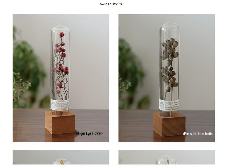 Wabi-Sabi Style Xian Porcelain Test Tube Rack: Retro Gift for Dried and Preserved Flowers, Plant Specimen Display