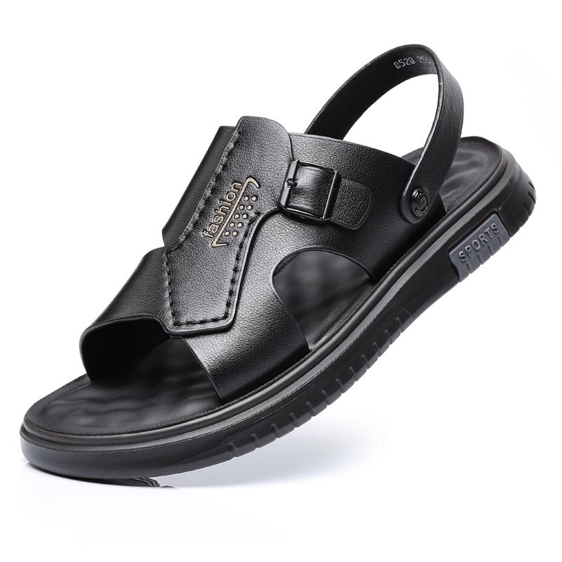 FashionGenuine Leather Sandals for Men Outdoor Beach Flats Breathable Casual Normal Casual Anti Slip Designer Replica Summer Sandals