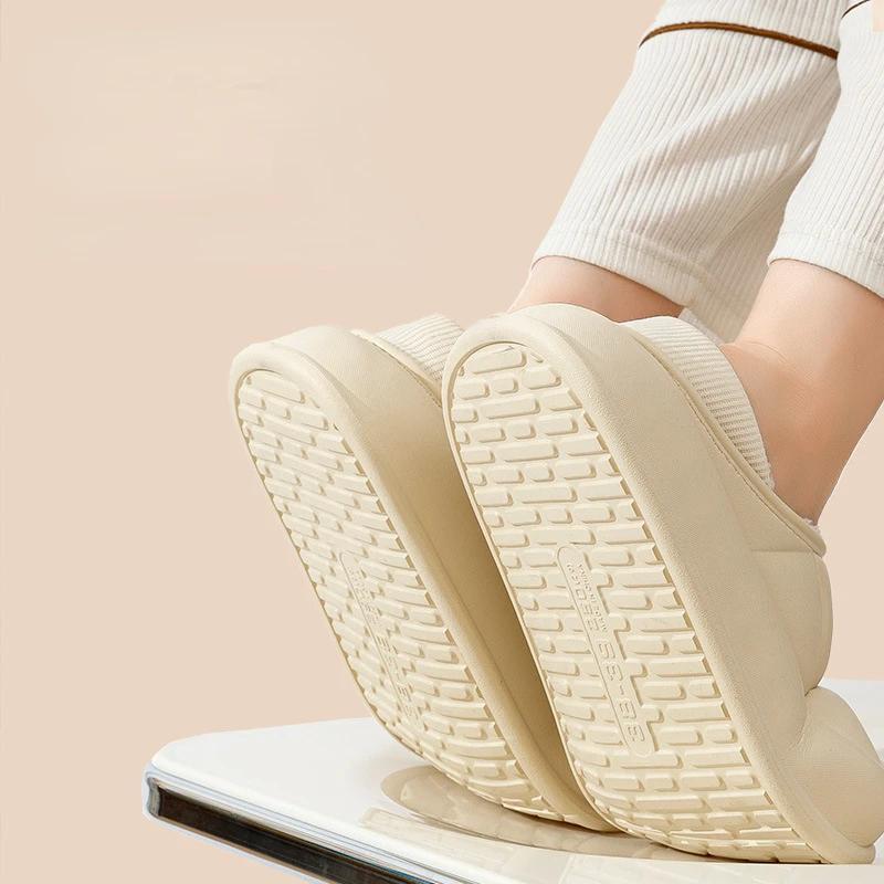 Тапочки с закрытым каблуком, мужские зимние домашние пары, утолщенные водонепроницаемые нескользящие плюшевые хлопковые туфли, внешняя одежда 2024